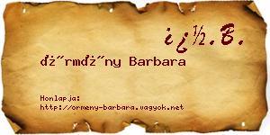 Örmény Barbara névjegykártya